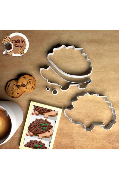 CookieKonsept مجموعة قوالب استحمام الطفل على شكل قنفذ - متوافقة مع البسكويت والعجين والطين