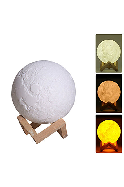 DEKA 10 Lampa de veghe cu umidificator,DEKA Moon 3D, 880 ml, Reincarcabila, 13 cm, lumina 3 culori