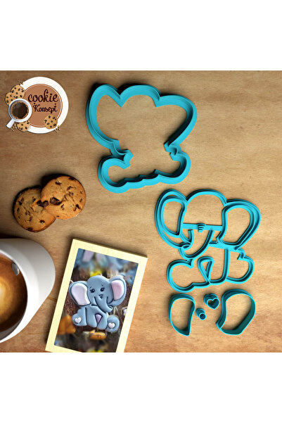 CookieKonsept مجموعة قوالب استحمام الطفل سفاري فيل # 2 – متوافق مع الكوكيز والعجين والطين