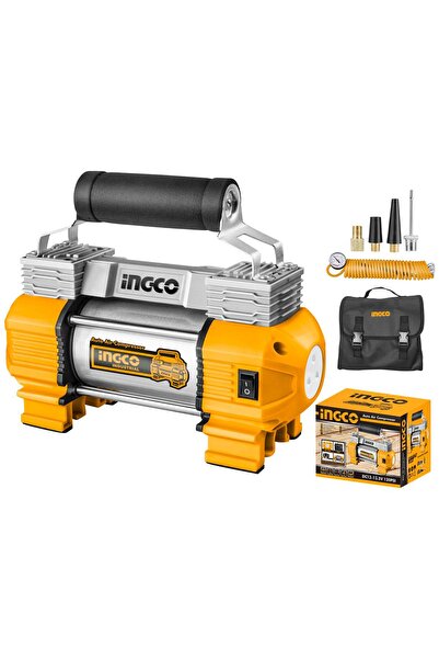 Bervas ﻿COMPRESOR ELECTRIC AUTO PORTABIL CU 2 CILINDRII CU ALIMENTARE 12V INGCO