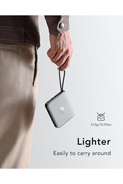 Generic VRURC 20000mAh Power Bank with Built-in Cables, 22.5W Fast Charging Phone Portable Charger, USB C Ba