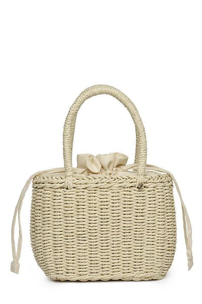 Zühre Drawstring Straw Beige Bag Z0045