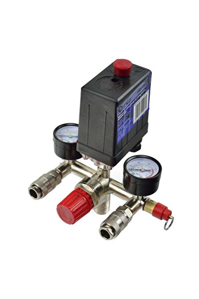 GEKO PRESOSTAT PENTRU COMPRESOR MONOFAZAT CU REGULATOR SI MANOMETRE