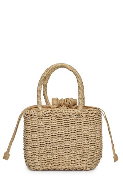 Zühre Drawstring Straw Camel Bag Z0045