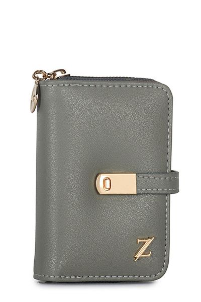Zühre Zippered Dark Gray Mini Wallet Zc025
