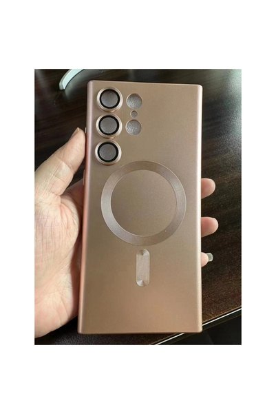 SOHO Husă de protecție cu încărcare wireless, tehnologie MagSafe pentru Samsung Galaxy S23 Ultra, auriu-roz