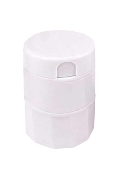 GABIANO Cutie multifuncțională pentru pastile, 4 în 1, cană de apă, tăiere, șlefuire, depozitare, compactă, ABS cu oțel inoxidabil