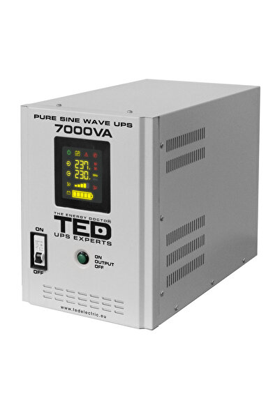 TED Electric UPS cu autonomie extinsă pentru centrală termică 7000VA 5000W, AVR, LCD, baterii externe, TED001696