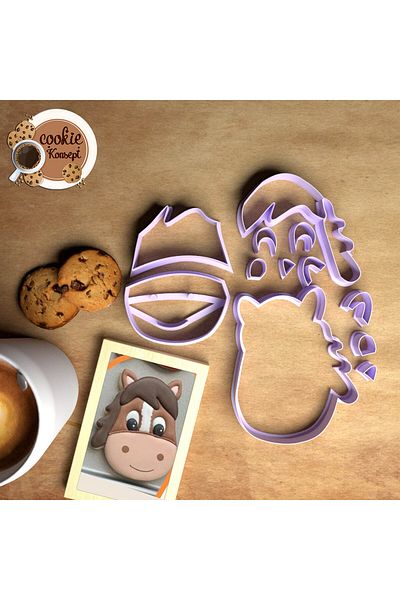CookieKonsept مجموعة قوالب استحمام الطفل على شكل حصان المزرعة - متوافقة مع البسكويت والعجين والطين