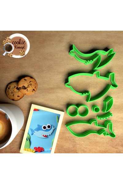 CookieKonsept مجموعة قوالب استحمام الطفل بيبي شارك - متوافقة مع كوكي القرش وا...