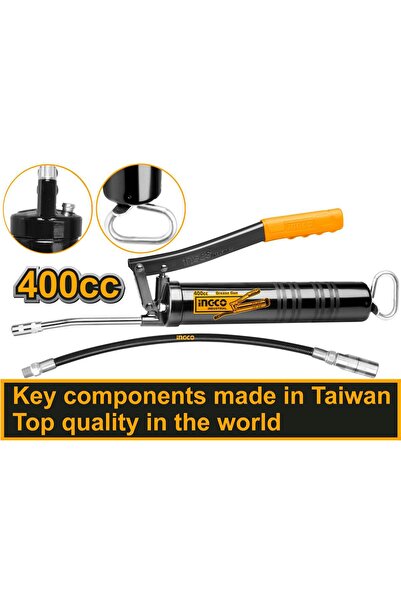 Bervas POMPA DE GRESAT ﻿GRESOR MANUAL 400ML CU 1 PISTON INGCO