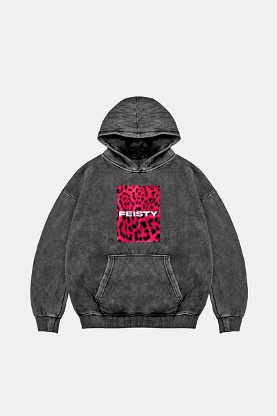 Sekizbiraltı Feisty Oversize Unisex Washable Black Hoodie