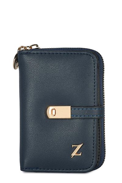 Zühre Zippered Navy Blue Mini Wallet Zc025