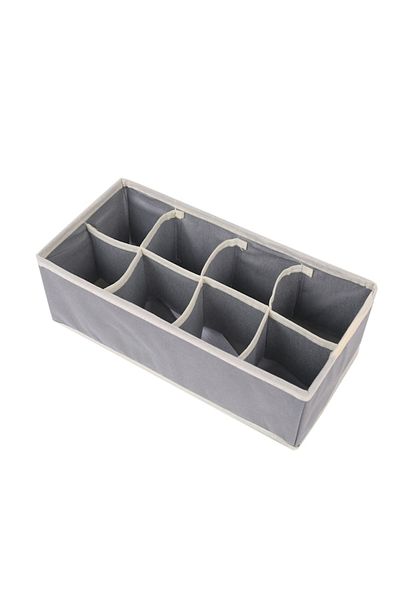 GABIANO Storage Box for Lingerie, Socks and Bras, Textile Material, 8 Compartments, 32 x 16 x 10 cm, Gray