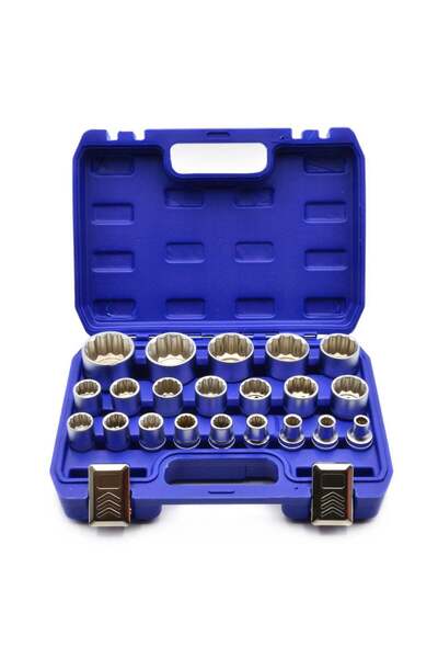 GEKO SET TUBULARE BIHEXAGONALE 12 LATURI/COLTURI 1/2 8-36MM 21 PIESE