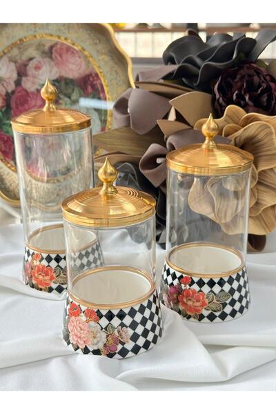 MD MİMOZA DEKOR Floral 3 Size Spice Rack