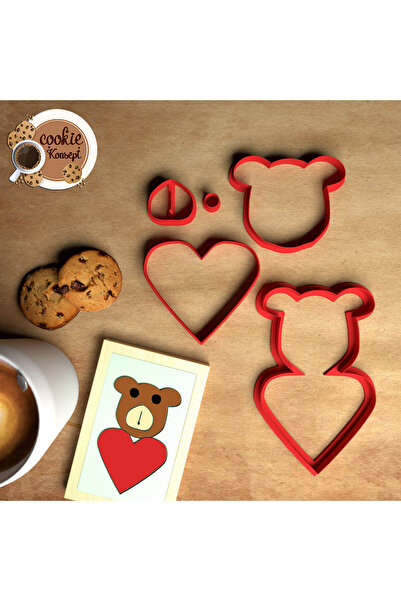 CookieKonsept مجموعة قوالب استحمام الطفل على شكل قلب تيدي - متوافقة مع البسكو...