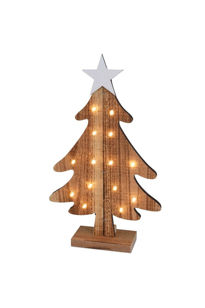 shumee Brad de Crăciun din lemn cu LED-uri, 37,5 cm