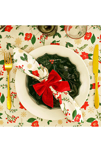 Flying Tiger Copenhagen Yılbaşı Çiçekleri Desenli Masa Örtüsü