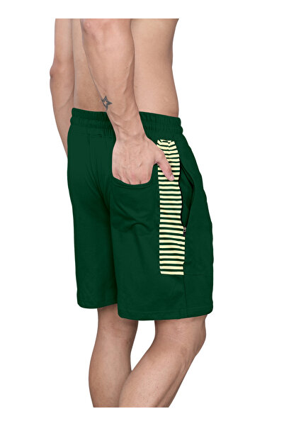 LAUREN SMITH Athletic Men’s Shorts 100%Cotton Comfortable Workout, Elastic Waist & Zipper Pockets-