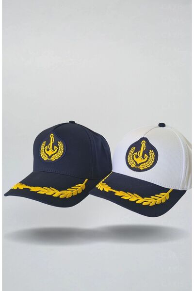 caxis Sailor and Captain Hat Unisex 2-Piece Set Velcro adjustable