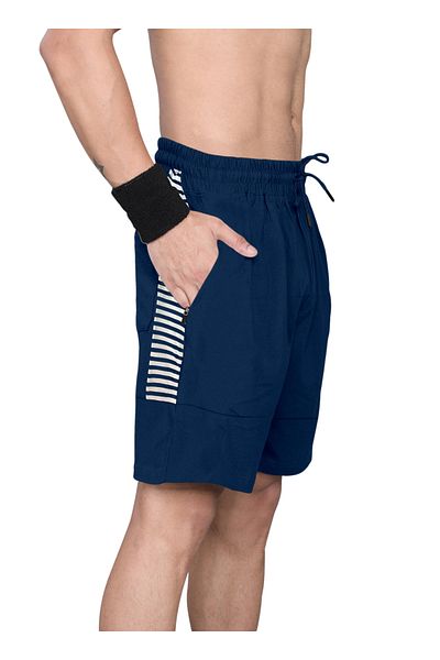 LAUREN SMITH Athletic Men’s Shorts 100%Cotton Comfortable Workout, Elastic Waist & Zipper Pockets-