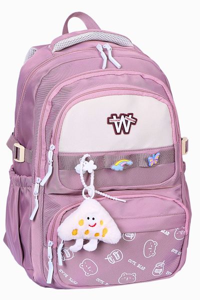Çanta Trend Luxury Imported Fabric Girls School Bag – Plush Toy and Buckle Gift, Primary School & Middle School Backpack
