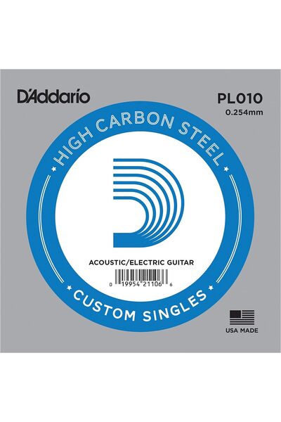 Genel Markalar D'Addario Pl010 Elektro Ve Akustik Tek Tel, E-(Mi), High Carbon St