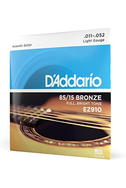 Hype Store مجموعة سلاسل الجيتار الصوتي D'Addario Ez910، 85/15 برونزي، مقياس ا...