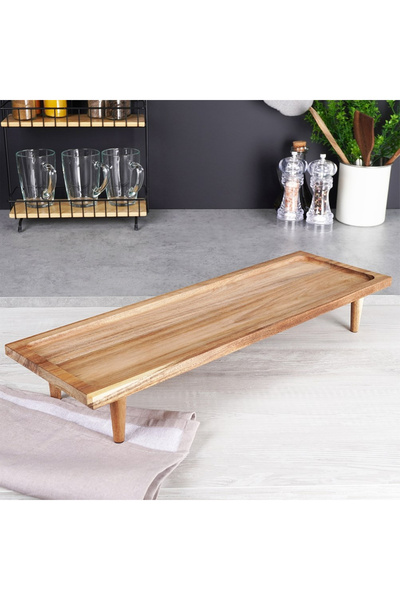 shumee Wooden serving board with legs 55x18 cm