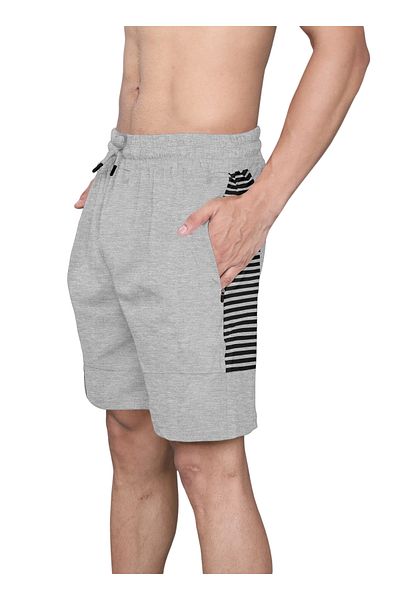 LAUREN SMITH Athletic Men’s Shorts 100%Cotton Comfortable Workout, Elastic Waist & Zipper Pockets-