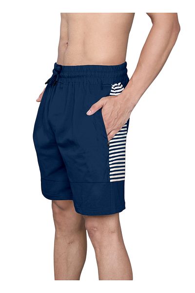 LAUREN SMITH Athletic Men’s Shorts 100%Cotton Comfortable Workout, Elastic Waist & Zipper Pockets-