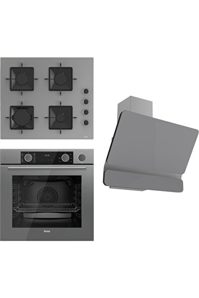 Ferre Steamart Ss Serisi Gri Set (SS208 + XE64CPR +D082 ) - Kare Emaye Izgara
