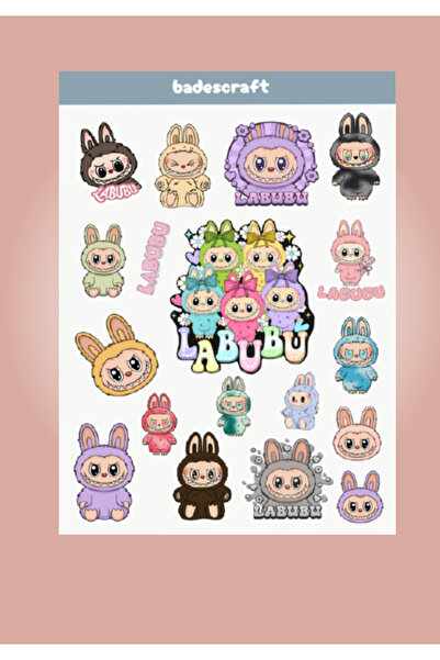 badescraft Labubu Sticker- Labubu Oyuncak- Sticker- Etiket-Çıkartma Sevimli L...