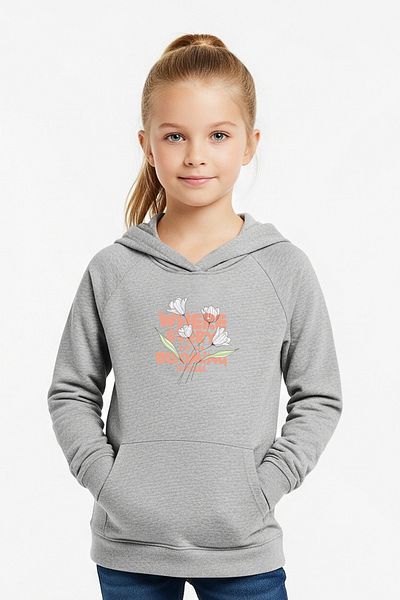 FYK KİDS Kangaroo Pocket Girl's Sweatshirt Where Every Text Printed
