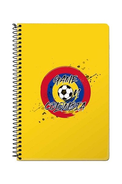 Stylizedd Game On Colombia A5 Spiral Notebook Yellow/Red/Black