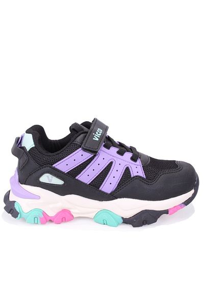 Vicco Teo 869F25K304 Black Purple Orthopedic Daily Girl's Sports Shoes