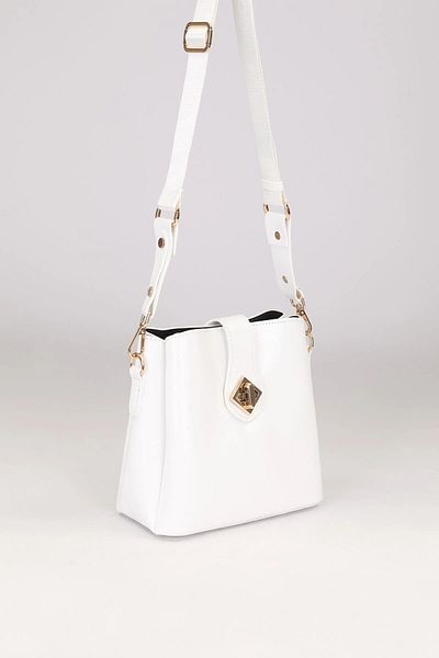 Levidor 930167 Bag White Patent Leather Women's Shoulder Bag
