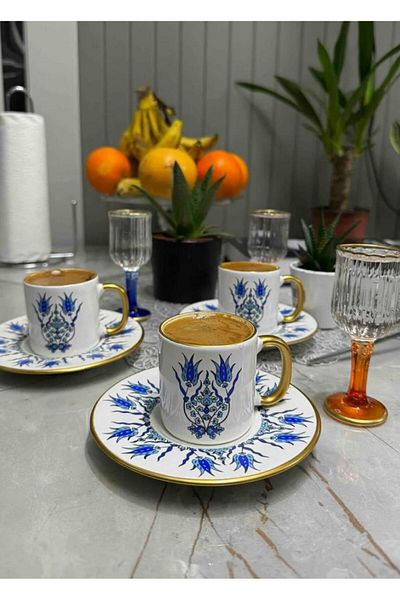 Onedekor Set of 6 İznik Ottoman Coffee Cups