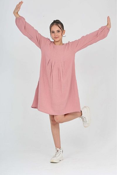 Toontoy Girl's Pleated Detailed Dress