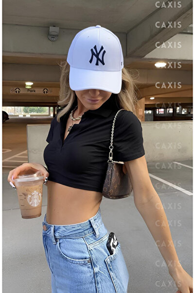 caxis قبعة رياضية بيضاء للجنسين قابلة للتعديل مع شريط فيلكرو في الخلف