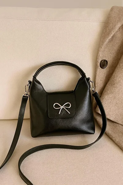 Mopia Viral Black Women's Mini Handbag with Bow