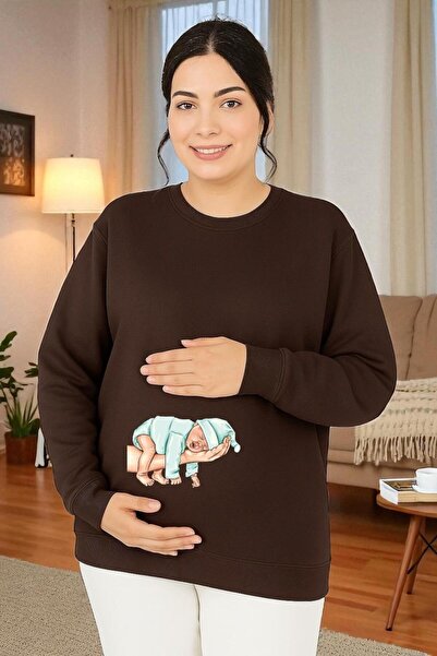 DM DOLCE MORE سويت شيرت مطبوع للحوامل