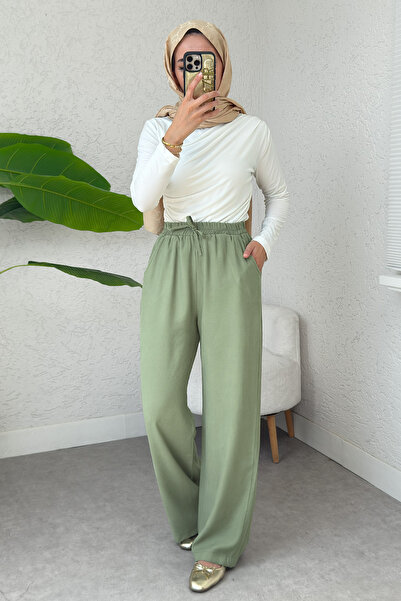Salih Çelebi Elastic Waist Casual Trousers 2382 - Khaki
