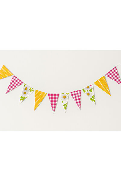 Partifabrik زينة حائط ملونة على شكل مثلث على شكل زهرة الأقحوان