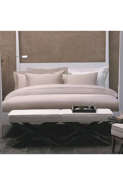 Valeron. Premium double bed linen set, Valeron, 7 pieces, Luna, 100% Egyptian cotton, beige