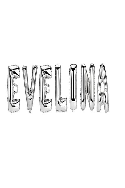 SDX Market Evelina Name Letter Balloon Set, Silver, 40Cm