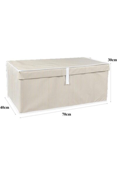 Genel Markalar Pazar Kapısı Çok Amaçlı Düzenleyici Kapaklı Sandık Tipi Hurç Organizer (70 x 40 x 30, Kahver...