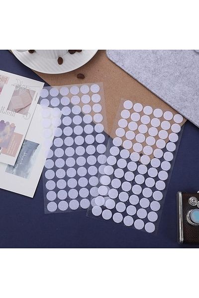 zola Set of 250 self-adhesive velcro dots, diameter 1.8 cm, universal, white