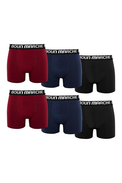 BOUN MARCHE Men's Boxer Lycra Premium Box of 6 Falcon